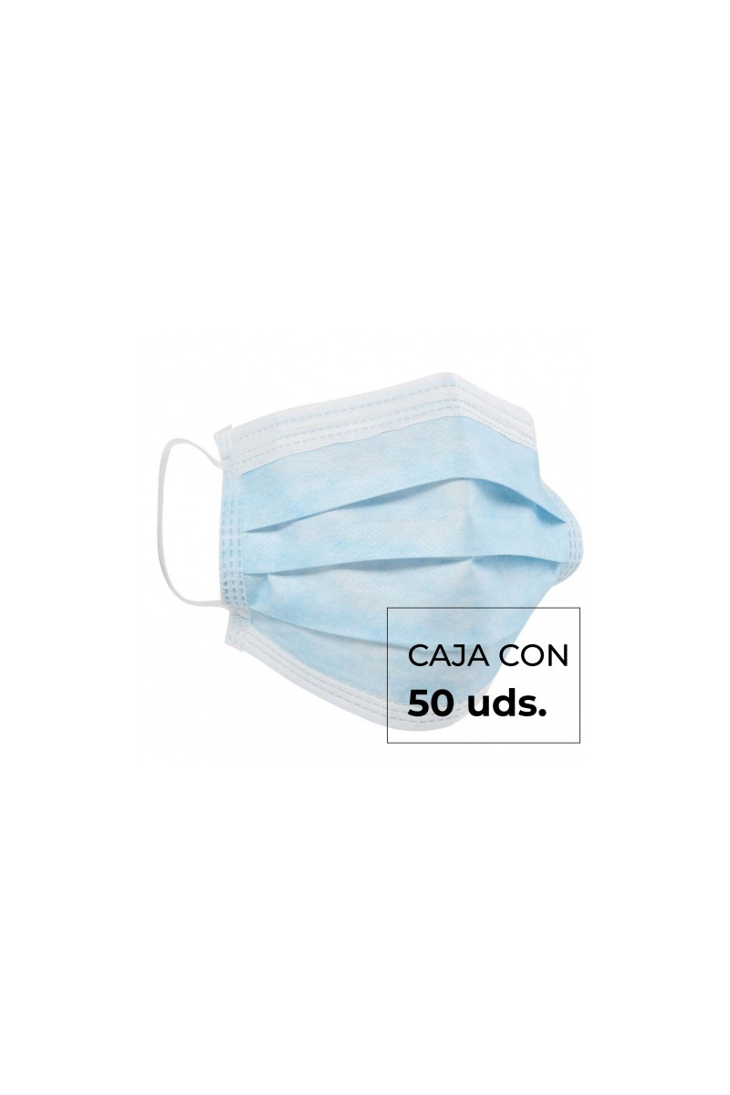 PACK 50 MASCARILLAS QUIRÚRGICAS DESECHABLES DE 3 CAPAS - CE ESPAÑA