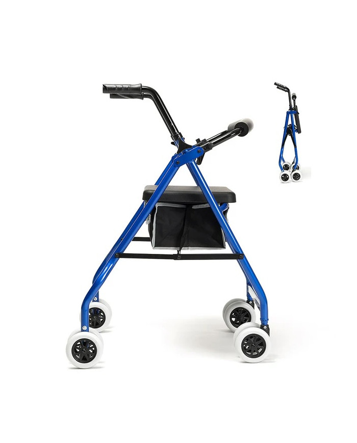 Andador Cadeo Rollator azul con freno por presión