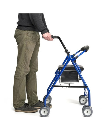 Andador Cadeo Rollator azul con freno por presión