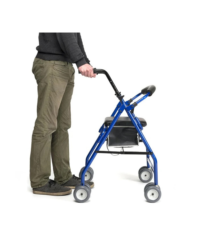 Andador Cadeo Rollator azul con freno por presión